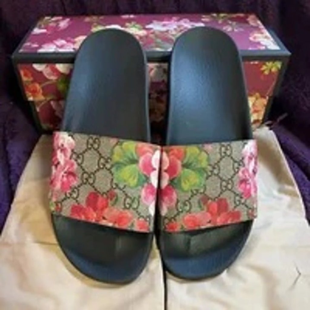 Gucci Gg Floral Slide Sandal, Stylish Women's Slip-On Shoes